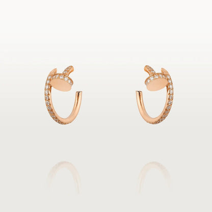 [✨Rose💎]Boucles d'oreilles JUSTE 12,75 mm en or rose et diamants
