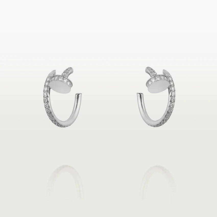 [✨Rose💎]Boucles d'oreilles JUSTE 12,75 mm argent diamant