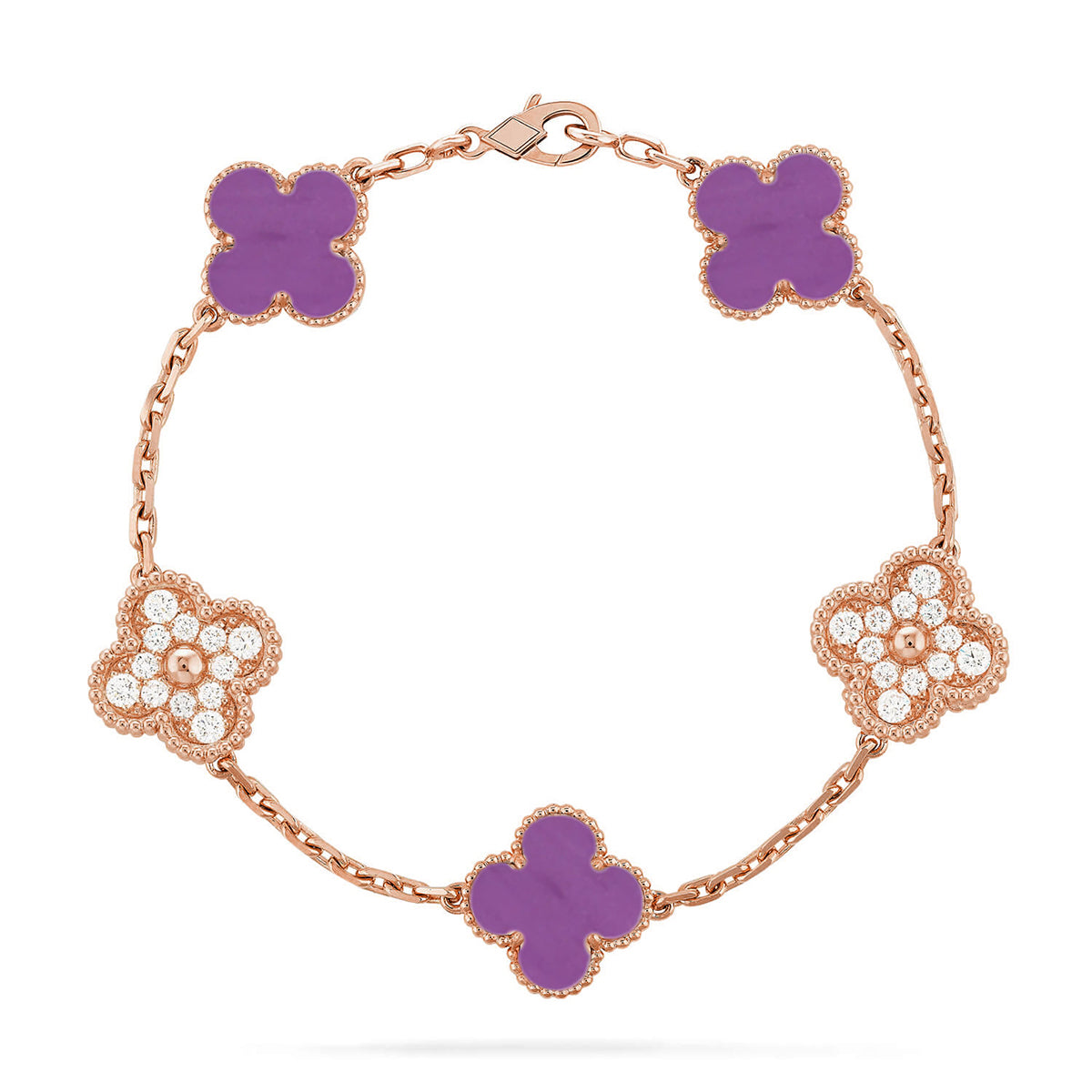 [✨Rose💎] CLOVER 5 MOTIF VIOLET BRACELET COLLECTION