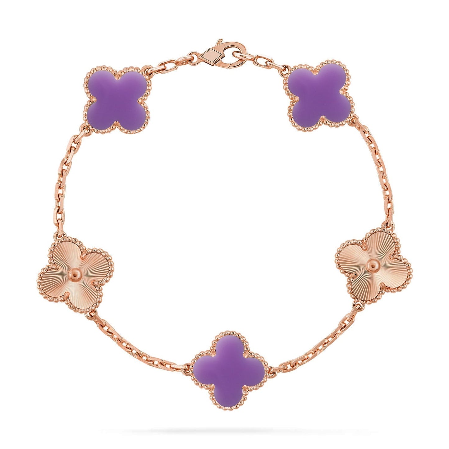 [✨Rose💎]CLOVER 5 MOTIF LIGHT PURPLE BRACELET COLLECTION