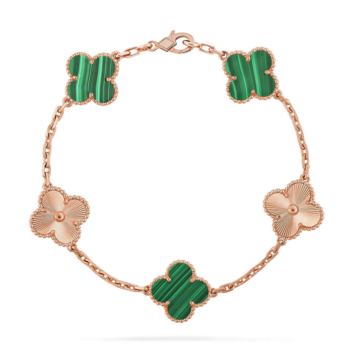 [✨Rose💎] CLOVER 5 MOTIF MALACHITE BRACELET COLLECTION