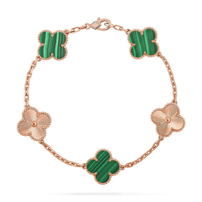 [✨Rose💎] CLOVER 5 MOTIF MALACHITE BRACELET COLLECTION