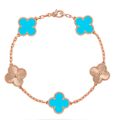 [✨Rose💎] CLOVER 5 MOTIF TURQUOISE BRACELET COLLECTION