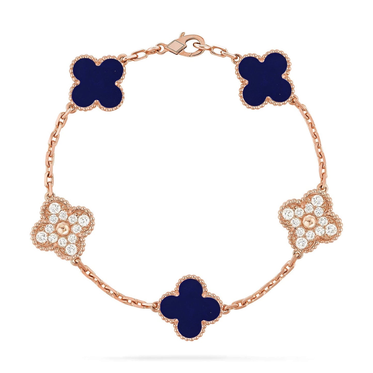 [✨Rose💎]CLOVER 5 MOTIF LAPIS LAZULI BRACELET COLLECTION