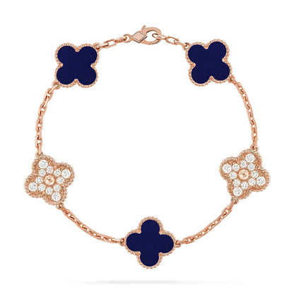 [✨Rose💎]CLOVER 5 MOTIF LAPIS LAZULI BRACELET COLLECTION