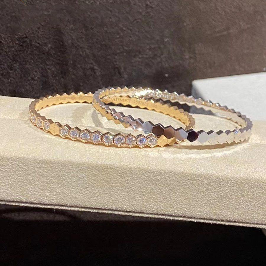 [✨Rose💎]Bracelet en or Bee Love entièrement en diamants 