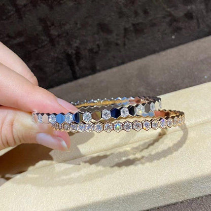 [✨Rose💎]Bracelet en or Bee Love entièrement en diamants 