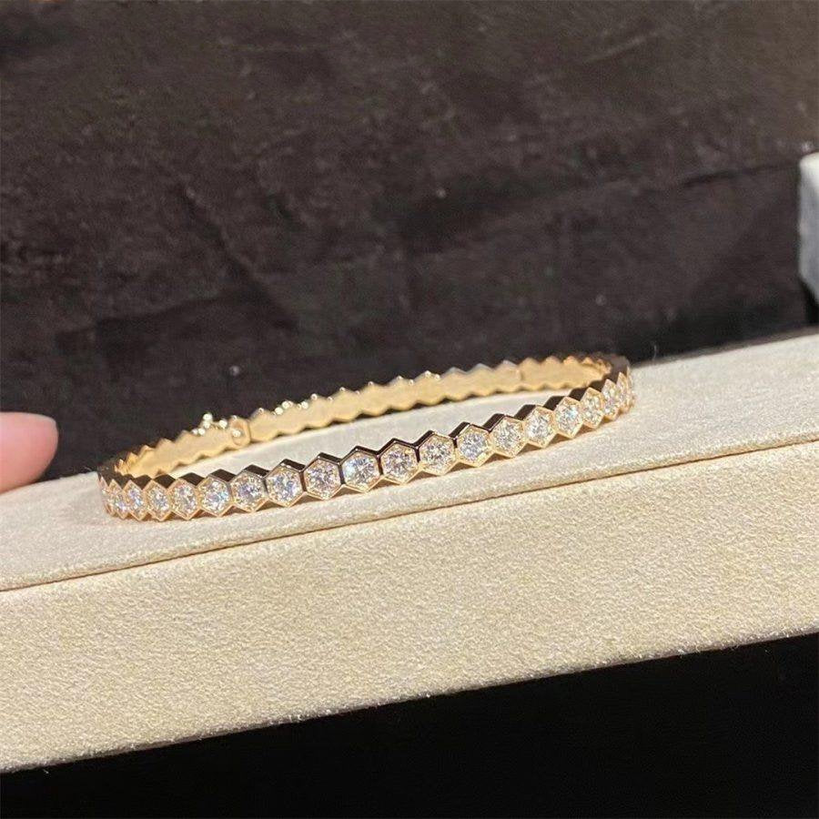 [✨Rose💎]Bracelet en or Bee Love entièrement en diamants 
