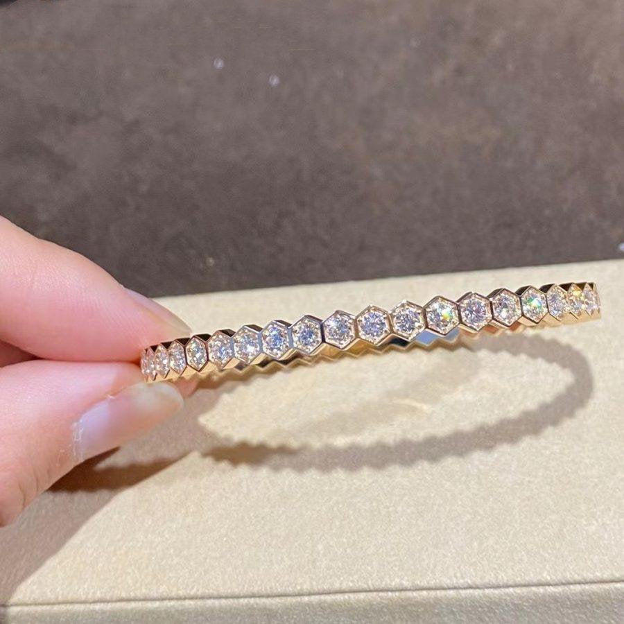 [✨Rose💎]Bracelet en or Bee Love entièrement en diamants 