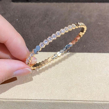 [✨Rose💎]Bracelet en or Bee Love entièrement en diamants 