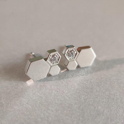 [✨Rose💎]BOUCLES D'OREILLES ARGENT ET DIAMANT BEE LOVE