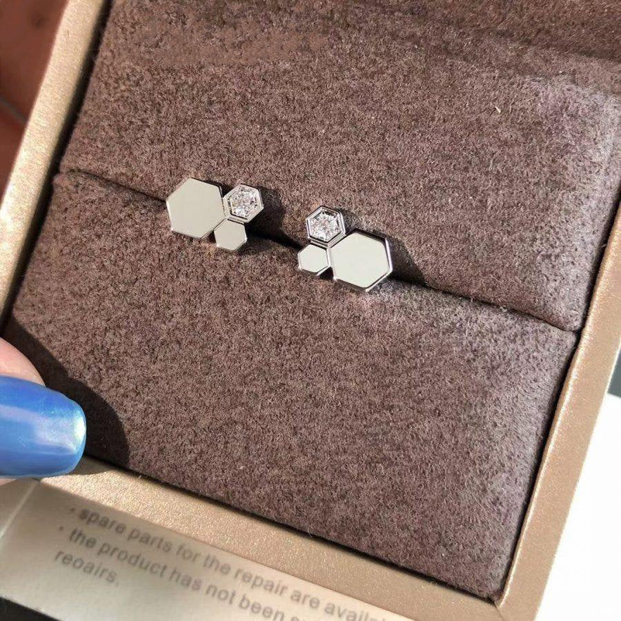[✨Rose💎]BOUCLES D'OREILLES ARGENT ET DIAMANT BEE LOVE