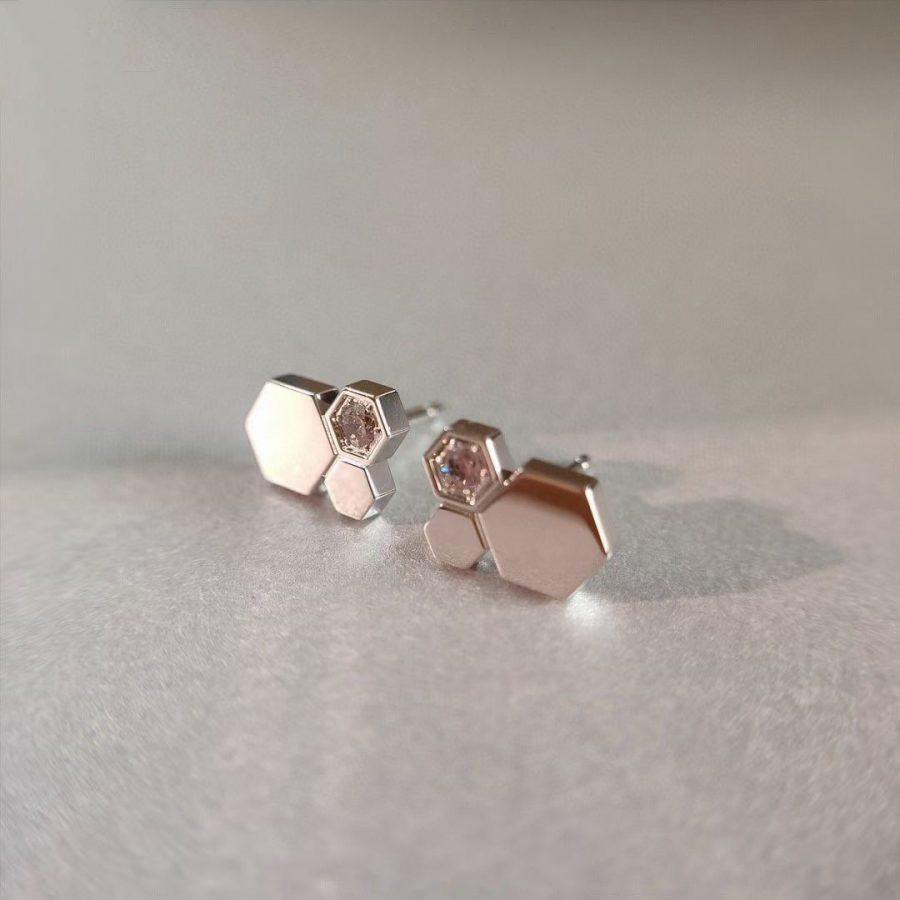 [✨Rose💎]BOUCLES D'OREILLES ARGENT ET DIAMANT BEE LOVE