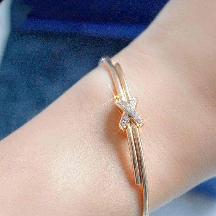 [✨Rose💎]JEUX DE BRACELET OR ROSE DIAMANTS