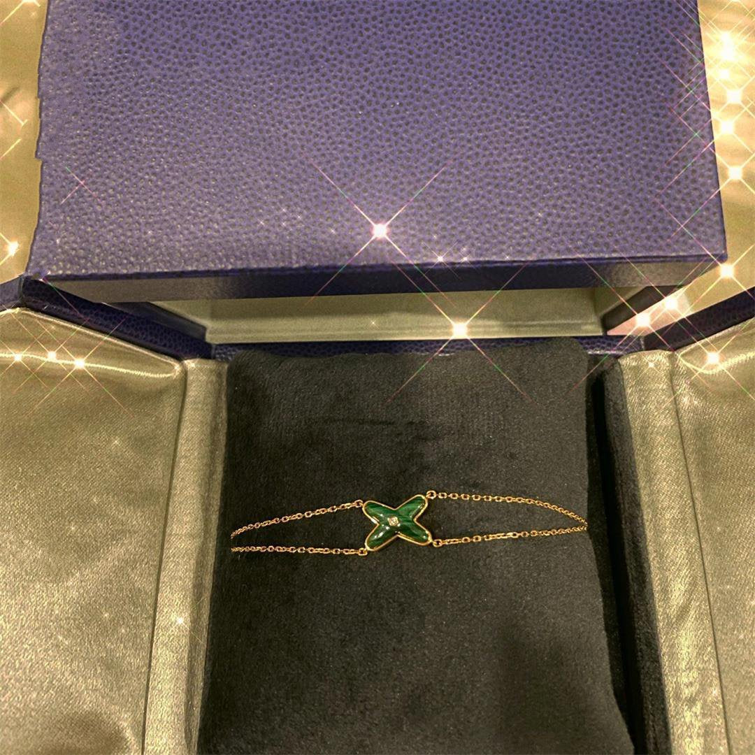 [✨Rose💎]JEUX BRACELET MALACHITE OR ROSE 1 DIAMANT