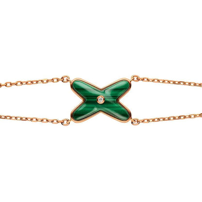 [✨Rose💎]JEUX BRACELET MALACHITE OR ROSE 1 DIAMANT