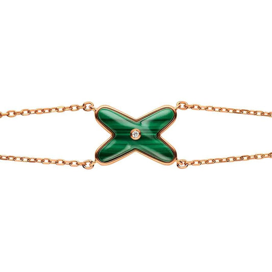 [✨Rose💎]JEUX BRACELET MALACHITE PINK GOLD 1 DIAMOND