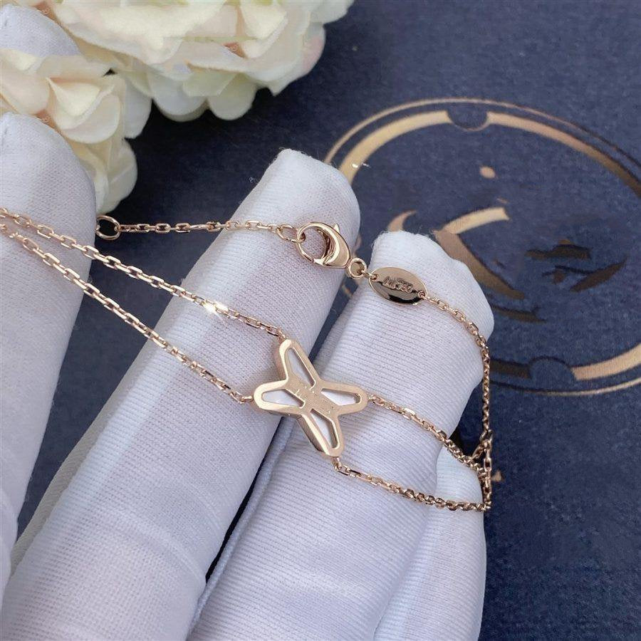 [✨Rose💎]Bracelet Jeux Nacre Blanche Or Rose 1 Diamant