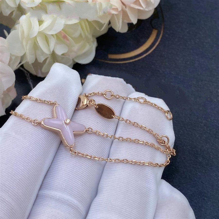 [✨Rose💎]JEUX BRACELET NACRE ROSE OR ROSE 1 DIAMANT