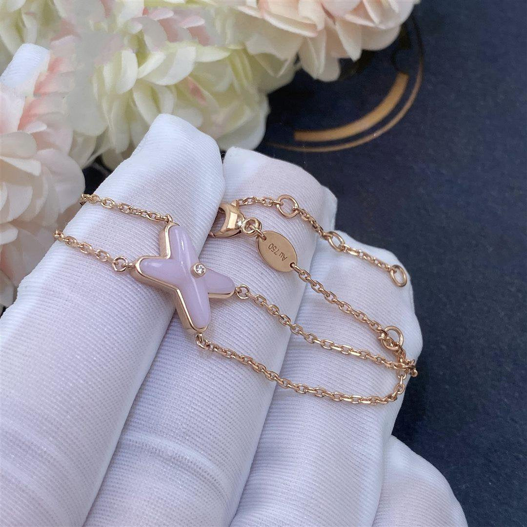 [✨Rose💎]JEUX BRACELET NACRE ROSE OR ROSE 1 DIAMANT