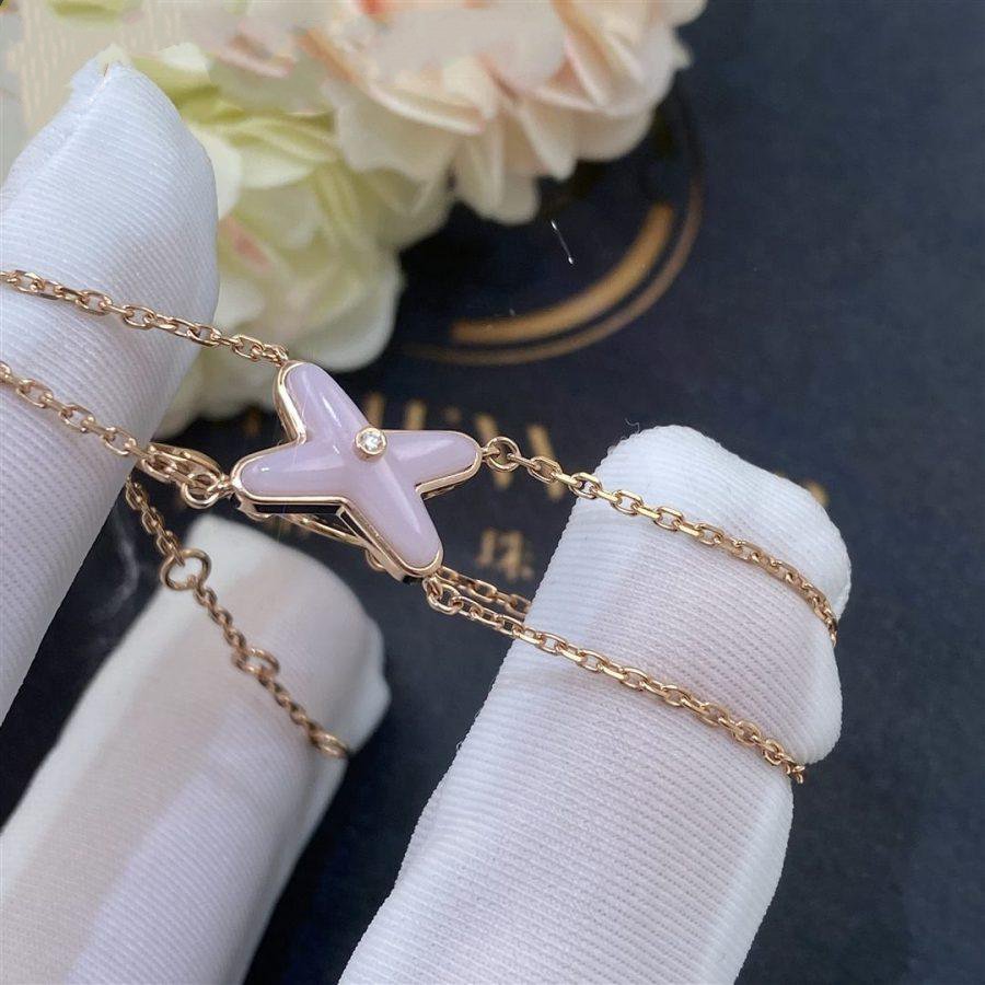 [✨Rose💎]JEUX BRACELET NACRE ROSE OR ROSE 1 DIAMANT
