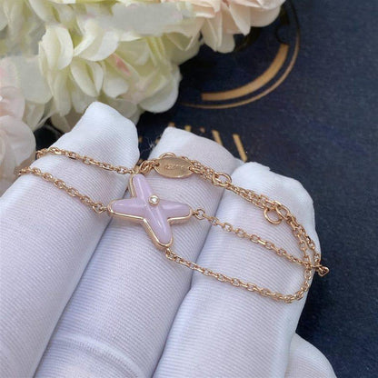 [✨Rose💎]JEUX BRACELET NACRE ROSE OR ROSE 1 DIAMANT