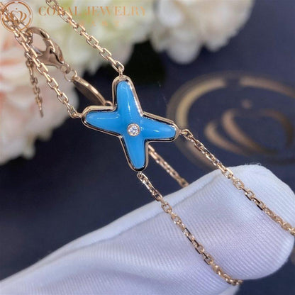 [✨Rose💎]Bracelet Jeux Turquoise Or Rose 1 Diamant