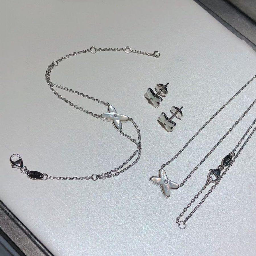 [✨Rose💎]Bracelet Jeux Nacre Blanche Argent 1 Diamant