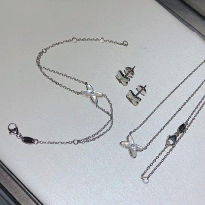 [✨Rose💎]Bracelet Jeux Nacre Blanche Argent 1 Diamant