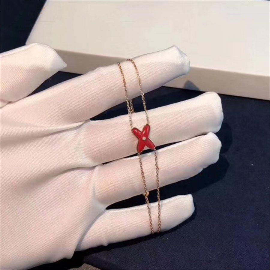 [✨Rose💎]JEUX BRACELET CORNALINE OR ROSE 1 DIAMANT