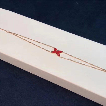 [✨Rose💎]JEUX BRACELET CORNALINE OR ROSE 1 DIAMANT