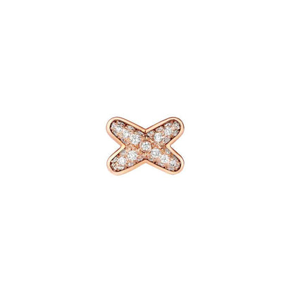 [✨Rose💎]JEUX DE BOUCLES D'OREILLES DIAMANT OR ROSE