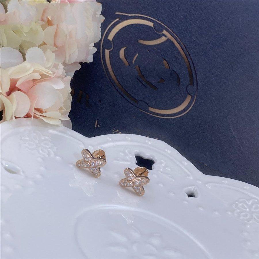 [✨Rose💎]JEUX DE BOUCLES D'OREILLES DIAMANT OR ROSE