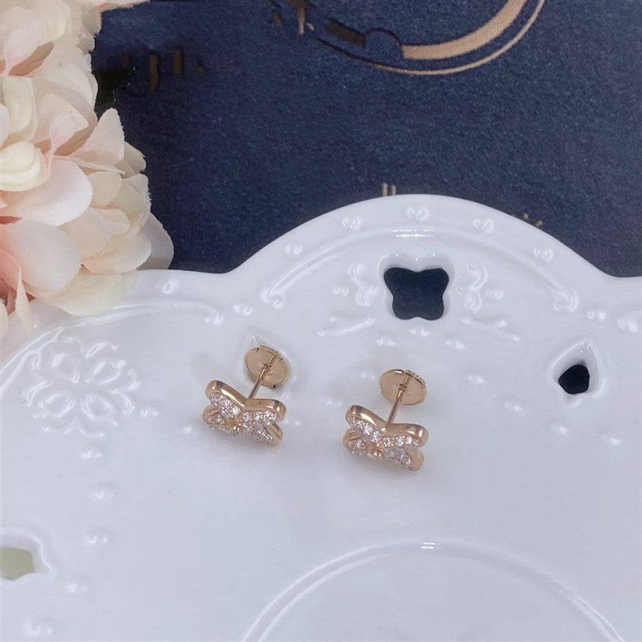 [✨Rose💎]JEUX DE BOUCLES D'OREILLES DIAMANT OR ROSE