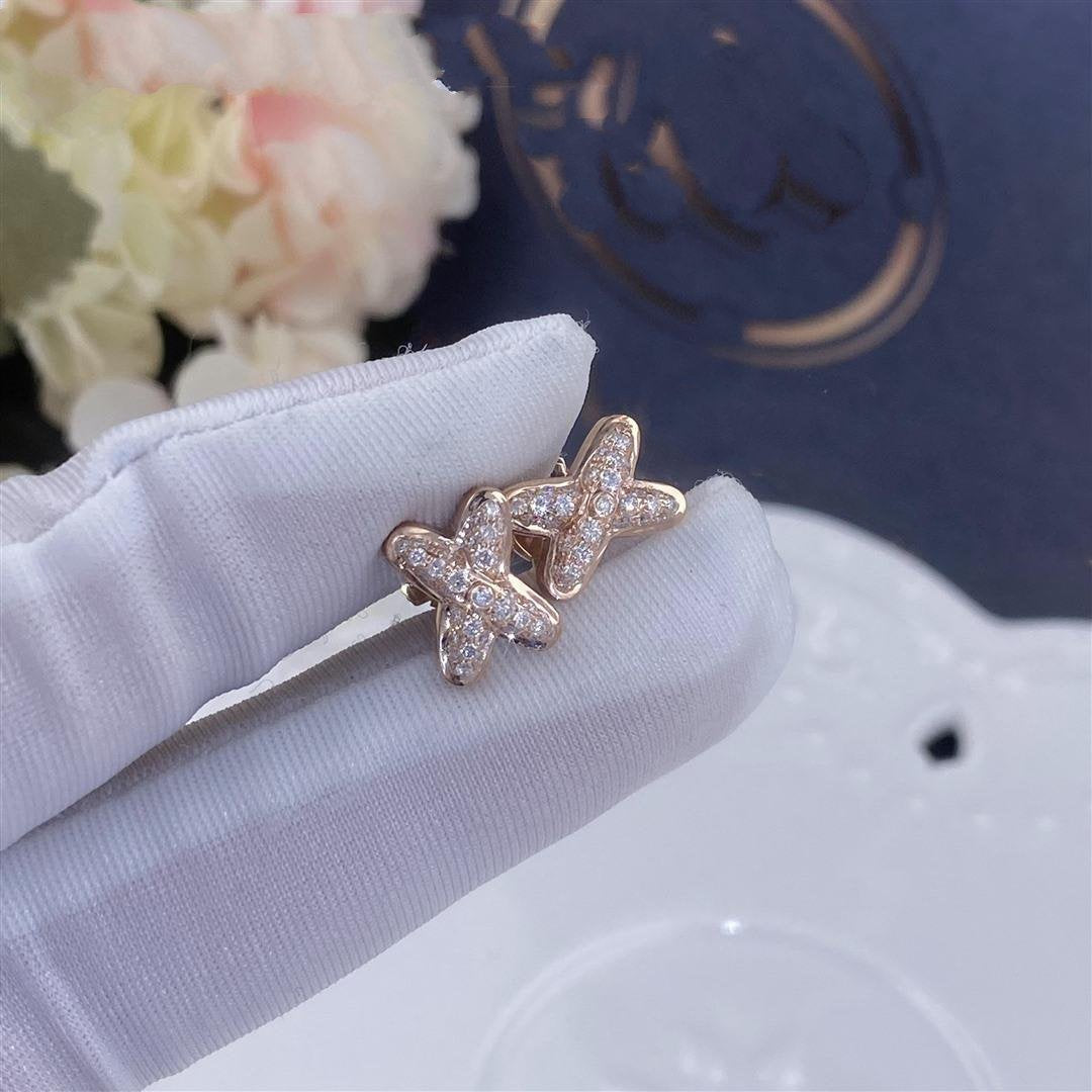 [✨Rose💎]JEUX DE BOUCLES D'OREILLES DIAMANT OR ROSE