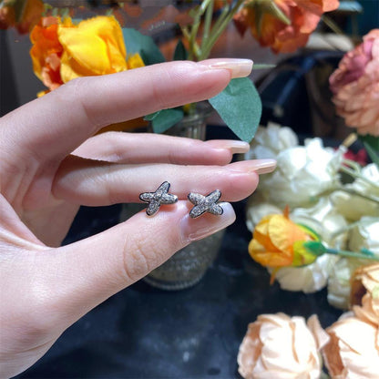 [✨Rose💎]JEUX DE BOUCLES D'OREILLES DIAMANT ARGENT