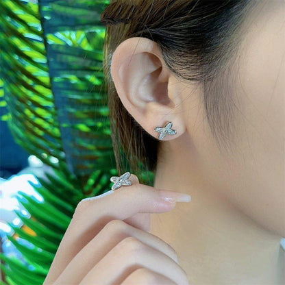 [✨Rose💎]JEUX DE BOUCLES D'OREILLES DIAMANT ARGENT