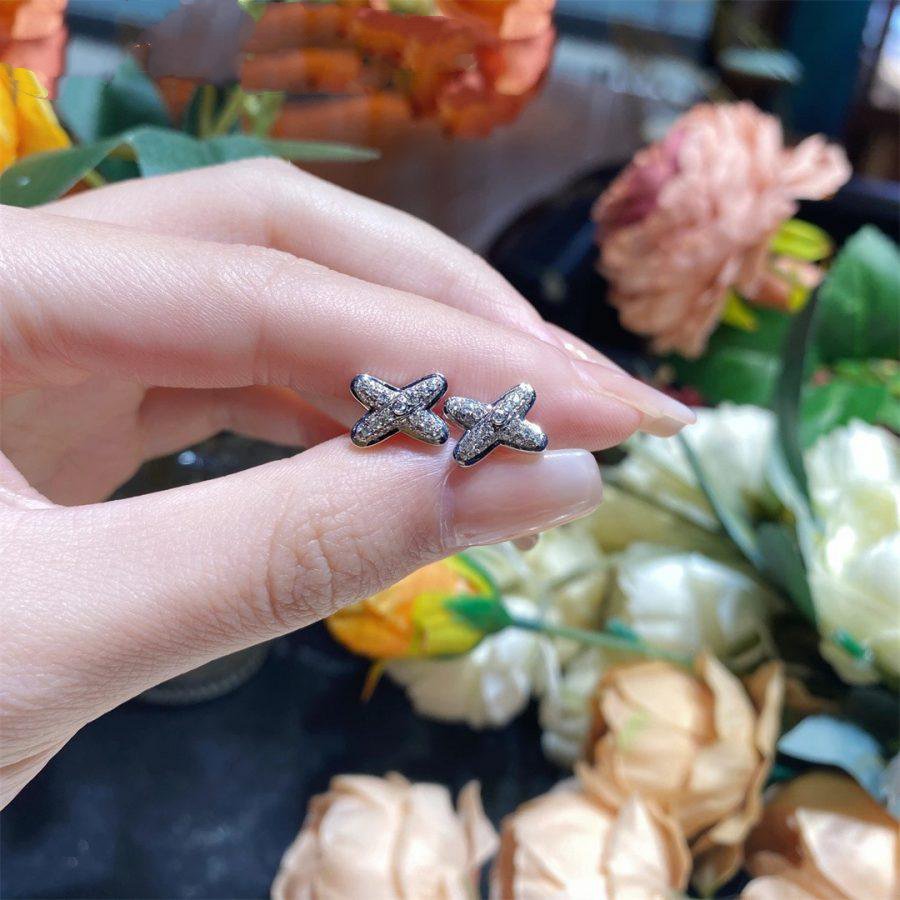[✨Rose💎]JEUX DE BOUCLES D'OREILLES DIAMANT ARGENT