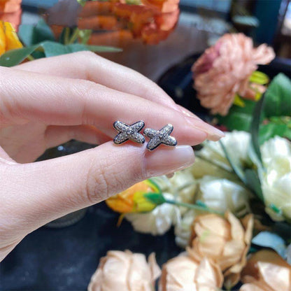 [✨Rose💎]JEUX DE BOUCLES D'OREILLES DIAMANT ARGENT
