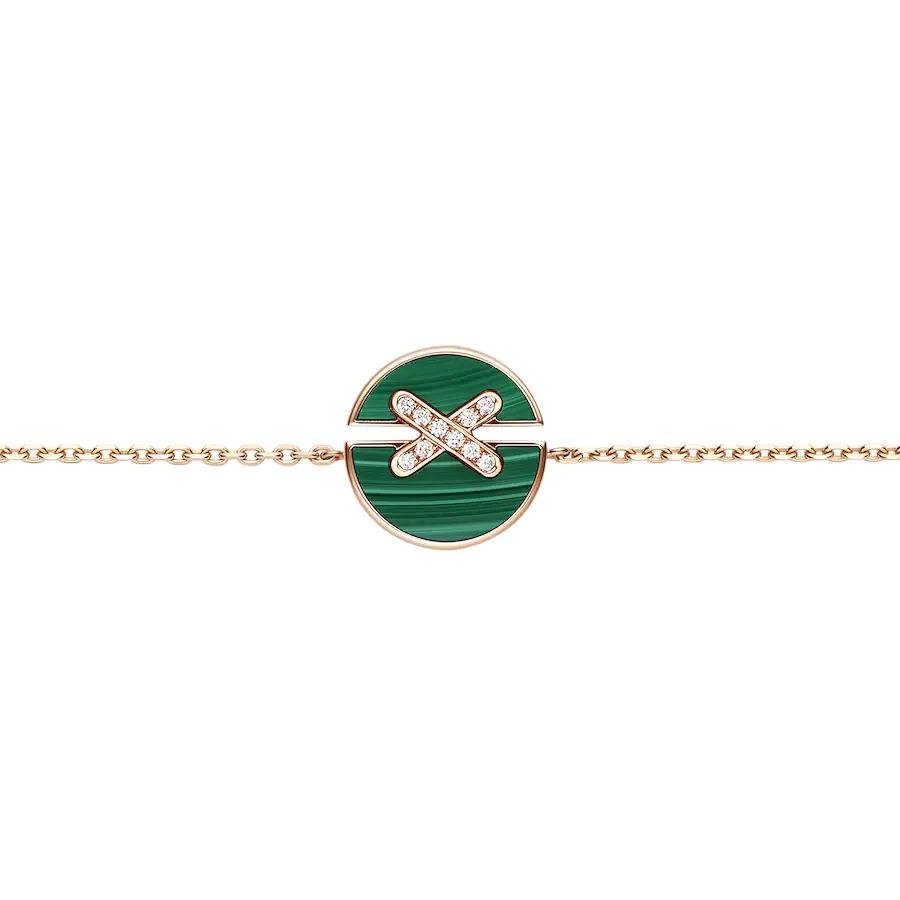 [✨Rose💎]JEUX DE BRACELET MALACHITE OR ROSE DIAMANTS