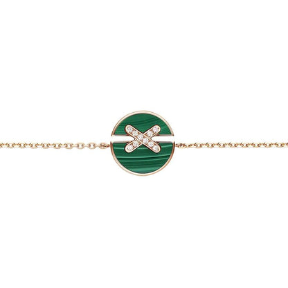[✨Rose💎]JEUX DE BRACELET MALACHITE OR ROSE DIAMANTS