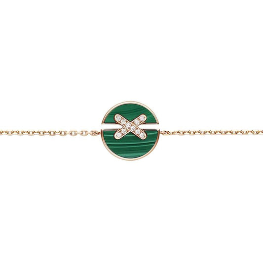 [✨Rose💎]JEUX DE BRACELET MALACHITE OR ROSE DIAMANTS