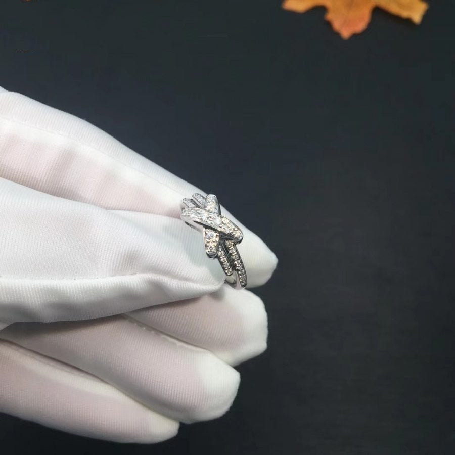 [✨Rose💎]BAGUE DIAMANT JEUX DE ARGENT