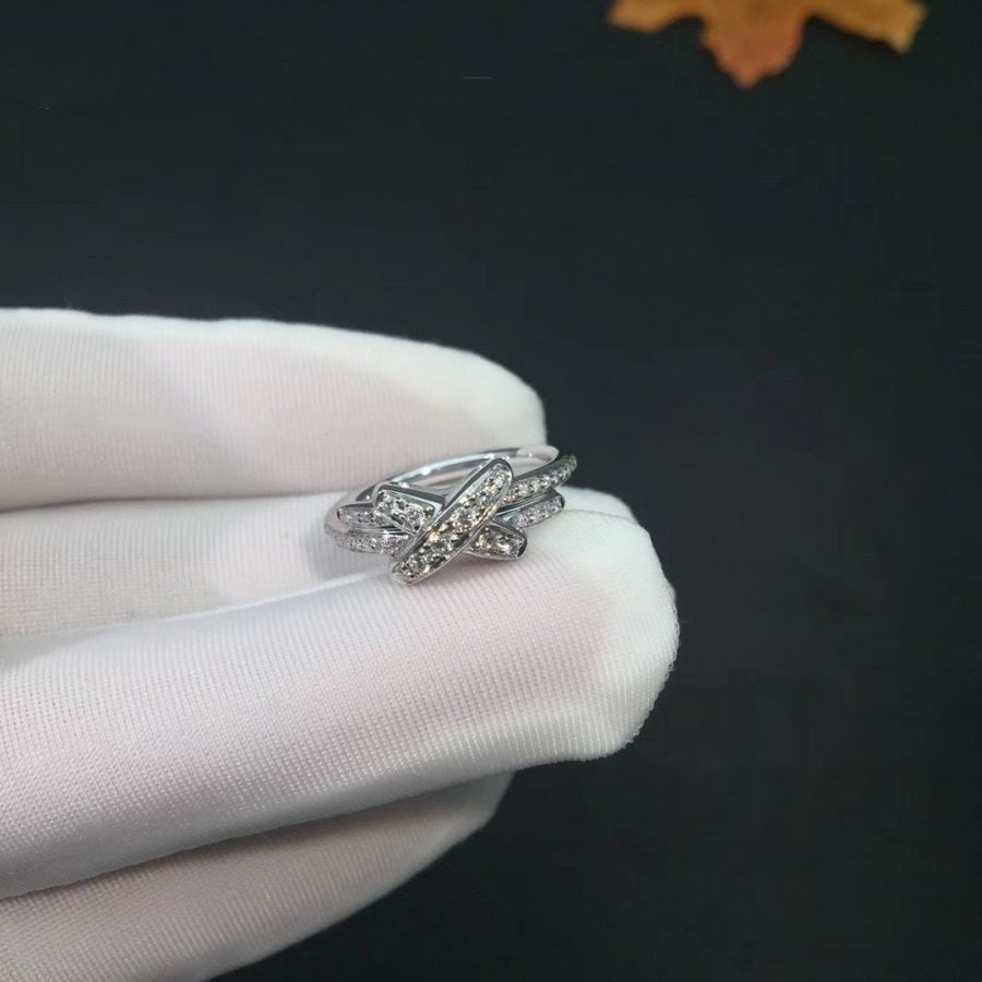 [✨Rose💎]BAGUE DIAMANT JEUX DE ARGENT