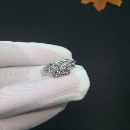 [✨Rose💎]BAGUE DIAMANT JEUX DE ARGENT