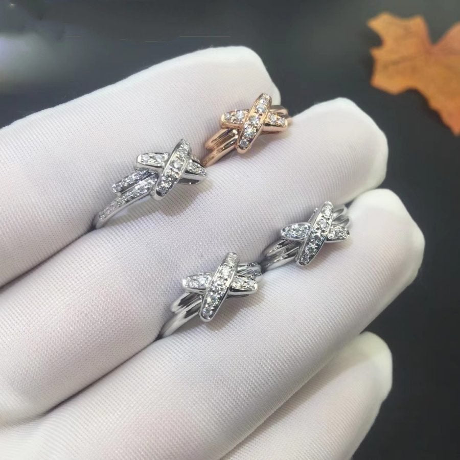 [✨Rose💎]BAGUE DIAMANT JEUX DE ARGENT
