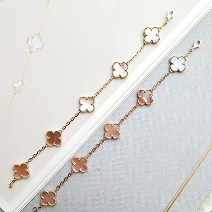 [✨Rose💎]BRACELET CLOVER 5 PINK MOP