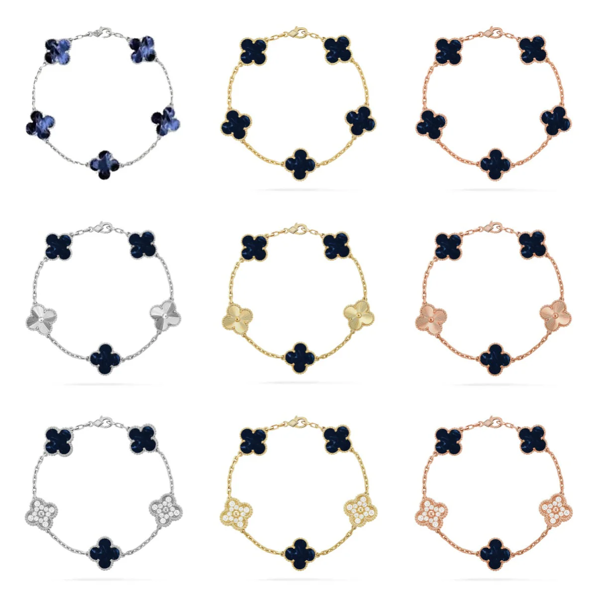 [✨Rose💎]CLOVER 5 MOTIF PIETERSITE BRACELET COLLECTION