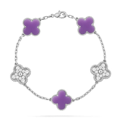 [✨Rose💎]CLOVER 5 MOTIF LIGHT PURPLE BRACELET COLLECTION