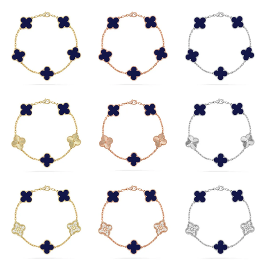 [✨Rose💎]CLOVER 5 MOTIF LAPIS LAZULI BRACELET COLLECTION